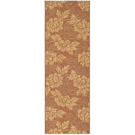 Safavieh 2 Ft. -4 In. X 6 Ft. -7 In. Runner Indoor-Outdoor Courtyard- Brick And Natural- Machine Made Rug CY6957-48-27